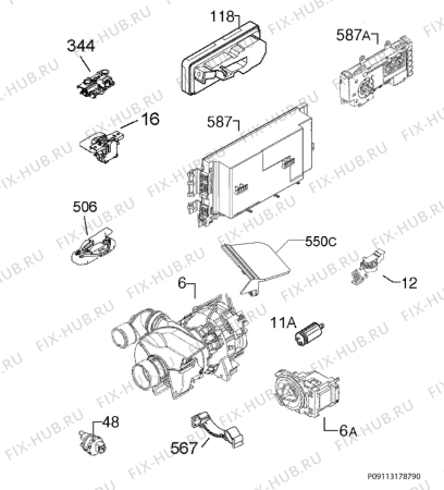 Взрыв-схема посудомоечной машины Rosenlew RW5600 - Схема узла Electrical equipment 268